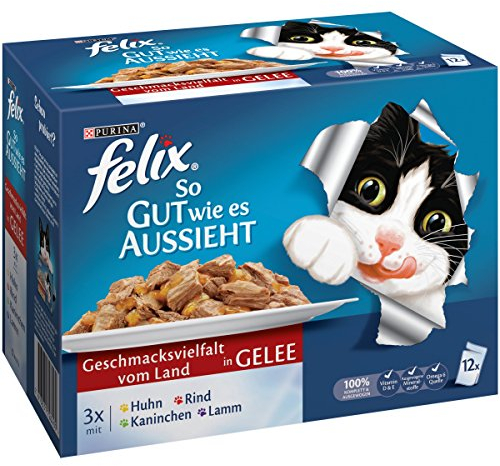 Felix So gut wie es aussieht Fleisch Mix 12 x 100 g, 6er Pack (6 x 1.2 kg)