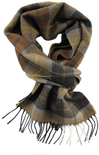 Rotfuchs Winterschal & Warm Karo modisch Mehrere Farbstellungen Wolle Made in Germany (30 x 180 cm, beige) R752