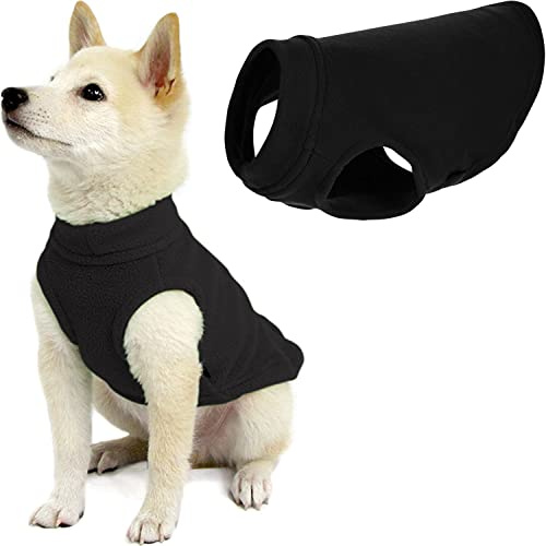 Gooby Stretch Fleece Pull Over Cold Weather Dog Vest, X-Small, Black