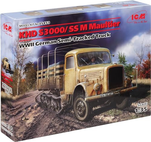 ICM 35453 Modellbausatz KHD S3000/SS M Maultier WWII German Semi-Tracked Truck, Schwarz