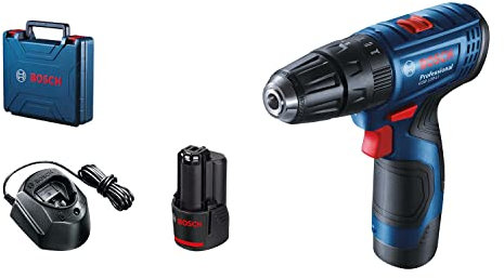 Bosch Professional 12V System cordless combi drill GSB 120-LI (incl. 2x2.0 Ah battery, fast charger GAL 1210 CV, Carrying Case) - Amazon Exclusive Set