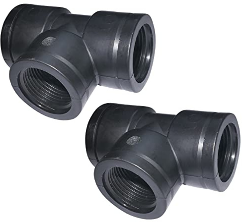 AERZETIX - Set di 2 Raccordi in T a Compressione 3/4'' per Avvitare Filettatura Interna per Tubo di Alimentazione/Sistema di Irrigazione - T di Derivazione Filettata - Plastica