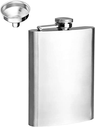 PIQIUQIU Juego de petaca de Acero Inoxidable con Embudo, 220 ml /8 oz, para licores y Alcohol de Todo Tipo