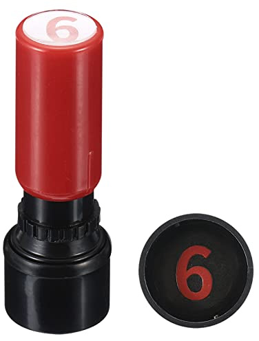 PATIKIL Numero Timbri Auto Inchiostrazione, Numero 6 Plastica Piccolo Numero Timbro Numero Timbro Iniziale Timbro per Classe Scrapbooking Arte, Rosso Conchiglia