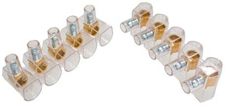 A2ZWORLD, Morsetti Unipolari 2 Stecche da 5 Pezzi, Trasparente Isolante Per Cavi Elettrici (Sezione 10 mm²)