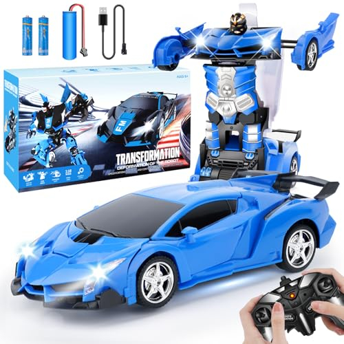 Micieycle Voiture télécommandée, Robot Transformable, pour Enfants, échelle 1:18, Jouet d'anniversaire, pour garçons de 3, 4, 5, 6, 7, 8, 9, 10 Ans, garçons et Enfants - Jaune