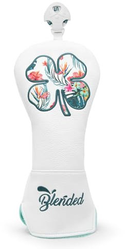 BAIRBRE Golfschlägerabdeckungen, weiß, Glücksklee, Golfschlägerabdeckungen, Fariway-Holz-Schlägerhaube, Hybrid-Abdeckung, Leder, Golfschlägerhaube mit Nummernschild für alle Marken