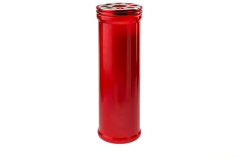 Pack de 6 velones Rojos del santisimo con Tapa Metal 18.5 cm velon votivo liturgico Cementerio e Iglesias