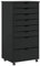 vidaXL Rollschrank mit Schubladen Moss Schwarz Massivholz Kiefer, Kommode, Schubladenschrank, Schreibtischschrank, Aktenschrank, Büroschrank