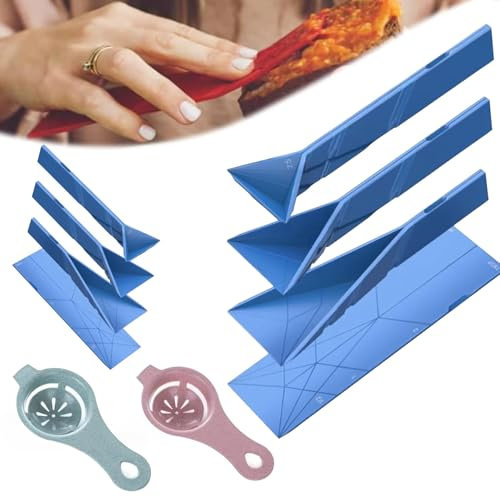 3 in 1 Cucchiaio Dosatore Poligonale, Pieghevoli Piatti Cucchiai Dosatori Magnetici per misurare ingredienti secchi e liquidi con 2 pezzi di separatore per uova(Blue)