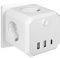 7 in 1 Steckdosenwürfel ohne Kabel, 4 Fach Cube Mehrfachstecker mit Schalter, Mehrfachsteckdose 16A 4000W MAX, Steckdosenwürfel mit 2 USB-A & 1 USB-C, Steckdosenadapter für Büro Hause Reisen