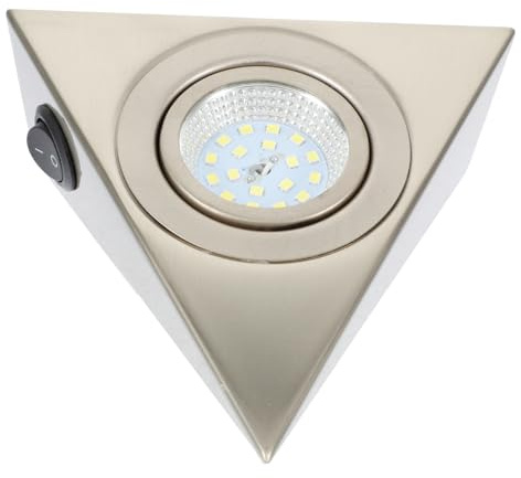 SHINEOFI Spot sous Meuble la Cuisine en Acier Inoxydable, Forme Triangulaire, Lumière Blanche Uniforme sans Scintillement, pour Éclairage Armoires Cuisine