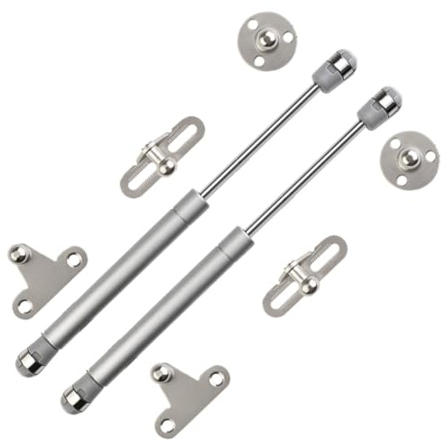 2 Stücke Gasstoßdämpfer Möbel Gasfeder 200N Gasdämpfer Dämpfer für Klappen Schranktür Stoßdämpfer Küchenschrank Soft Close Klappenfeder, Silber, Gasdruckfedern