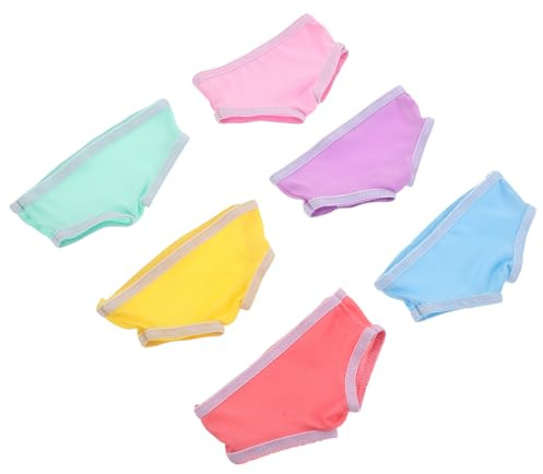 SOPOTUTU Lot de 6 Culottes-Couches Lavables pour Poupée 45 CM sous-Vêtements en Tissu Colorés Accessoires Vestimentaires pour Jeux de Rôle et Habillage Poupée