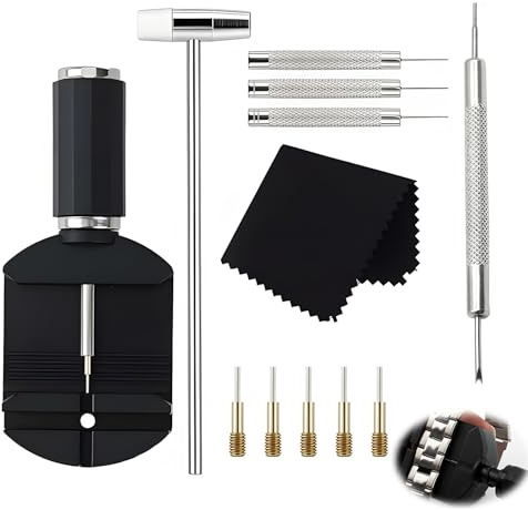 12 st klockbandsreparationsverktygsset, pennuttryck, klocktillverkarverktyg, kit, klocktillverkarverktyg, länkar, borttagningskit med klockarmband, förkortning, klockor