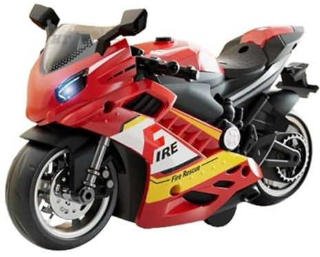 Generico Kit Modello Di Motocicletta - Motocicletta Con Sonore, Giocattolo D'azione Alimentato | Figura Di Veicolo Da Corsa Di Simulazione In ABS, Macchina Sonora Interattiva Per Motore Faro In M