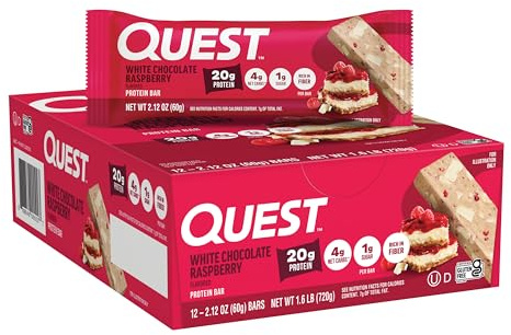 Quest Nutrition Protein Bar White Chocolate Raspberry 12 x 60 g, 1er Pack (1 x 720 g)