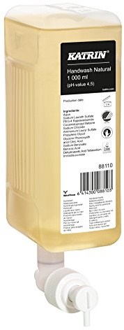 Katrin 88110 Lot de 6 savons liquides doux sans parfum/colorant naturel 1000 ml Allergie Efficace