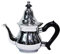 Marokkanische Teekanne aus Messing verchromt 200ml mit Sieb und Kunststoffgriff | Orientalische Kanne Baran 0,2 L silberfarbig mit Deckel | Verschiedene Größen (200ml)