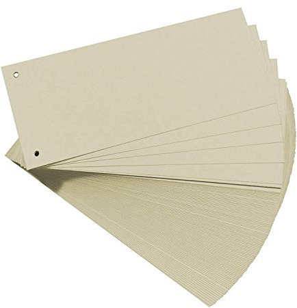 Falken Karton-Trennstreifen 10,5 x 24 cm 300er Pack grau Trennlaschen Trennblätter Ordner Register Blauer Engel