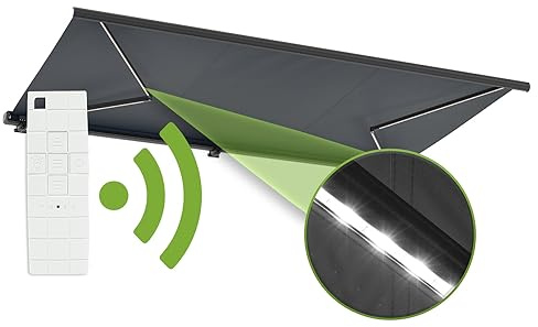 empasa Elektrische Vollkassettenmarkise Profi mit LED Beleuchtung Markise