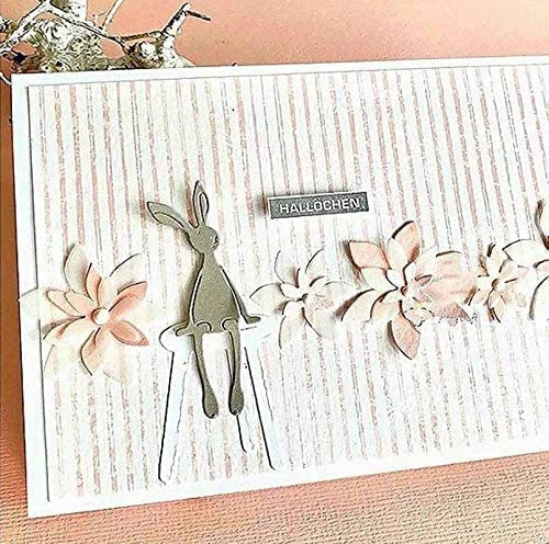 Cutting Dies for Card Making,Cutting Dies Cut Stencils for DIY Scrapbooking Photo Album Decorative Embossing Paper Dies for Card Making Templated+Cute Brooch Pin (Rabbit Bench)