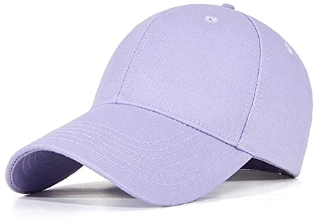 Bakicey Unisex Outdoor Sonnenhut Damen Baseball Cap Baumwolle Mützen Erwachsenen Casual Hip Hop Baseboard Baseballkappe Verstellbar Herren Baseball Cap Kappe (Hellviolett)