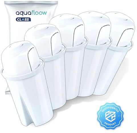 Aquafloow Vattenfilterpatroner för Kanna | Kompatibel med Aquaphor B100-15, Dafi Classic, Brita Classic, Laica | Vattenfilterpatrone för Vattenfiltrering – 5 Stycken