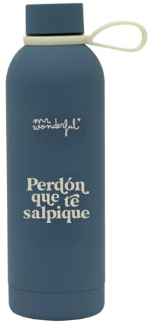 Mr. Wonderful - Botella térmica 550 ml - Perdón que te salpique - Botella de Agua de Acero Inoxidable - Botella con CIerre Hermético y Libre de BPA - Capacidad 550 ml