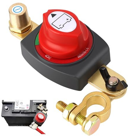 Jubaopen Interruttore principale della batteria, separatore batteria, 12 V, impermeabile, per auto, moto, barche