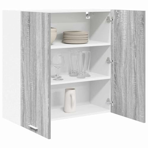 vidaXL Hängande skåp Riga Grå Sonoma 80 x 31 x 80 cm Konstruerat trä, Modern köksskåp, bra förvaring, rektangulär enhet, organiserar hemmet, stilren design
