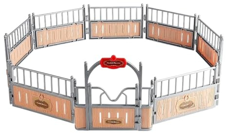 Reitstall-Bausatz – Tierfiguren für Kleinkinder | Authentisches Pferdespielset mit Fechten, kreativem Rollenspiel, lernendem Bauernhofspielzeug für Partys, Klassenzimmer, Feiern und saisonale Veransta