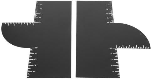 Healvian 2 Pezzi Carte di Potenziamento per Barbiere con Indicatori di Misura Strumento Ergonomico per Modellare Attaccatura Capelli e Barba Guida Riutilizzabile per Saloni e Uso Domestico