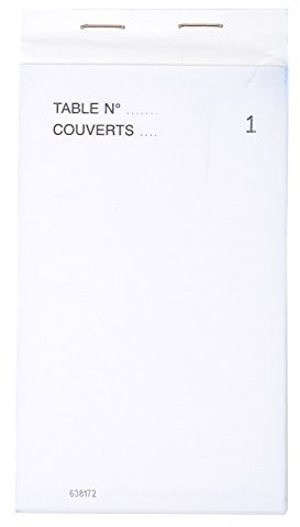 Exacompta - Réf. 96202E - Paquet de 10 blocs Maître d'Hôtel - Carnet de commande pour restaurants - 50 feuillets blancs autocopiants en 3 exemplaires numérotés - Format vertical 8 x 15 cm