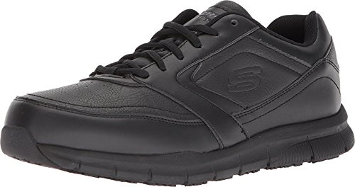 Skechers Men's Nampa Food Service Shoe, Black, 14 Wide