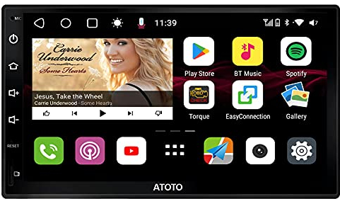 [Neu] ATOTO S8 Premium Doppel-DIN Android Autoradio, Kabelloses CarPlay & Android Auto, 7-Zoll-QLED-Anzeige, Dual BT mit aptX HD, USB tethering,HD Rückansicht mit LRV, SCVC und mehr, S8G2B74PM