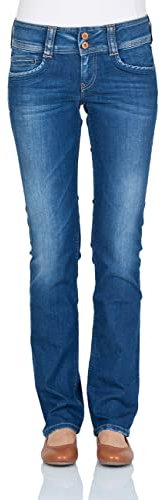 Pepe Jeans Damen Jeans Gen - Regular Fit - Blau - Royal Dark W24-W34 Baumwolle Stretch, Größe:30W / 30L, Farbvariante:Royal Dark D45