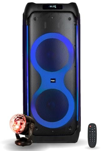 Ibiza – Pack altavoz independiente COLUMBA1200 Bluetooth Active USB 1200 – Bola Disco RGB LED efecto astro fiesta música cumpleaños DJ