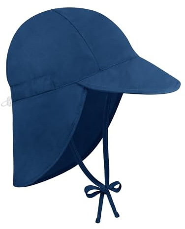 Becellen Sombrero de Sol Niño, Verano UPF 50+ Gorros Bebe Transpirable Ajustable Gorro Playa Proteccion UV Gorra Delgado y Ligero Sombrero con Protección Cuello para 1-5 Años Niñas Niños