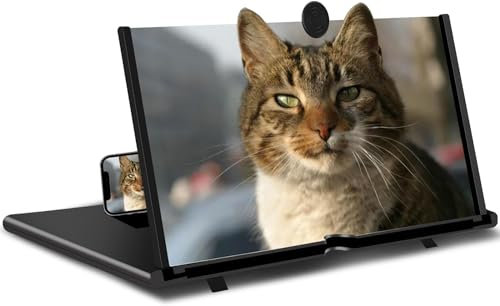AouiSton Lupa de Pantalla,Pantalla de Stretch Design Screen Mobile Phone Soporte Plegable Adecuada para Ver Videos de Películas en Todos los Teléfonos Inteligentes (12pulgadas)