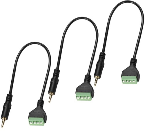 Greluma 3 St 30 cm 3,5 mm högtalarkabeladapter, 1/8 4 polig stereo TRRS hankontakt till skruvterminalkontaktkabel