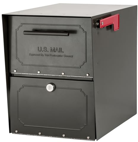 Architectural Mailboxes 6200Z-10 Oasis Classic Locking Post Mount Mailbox, 18D x 11.5W x 14H ,Graphite Bronze