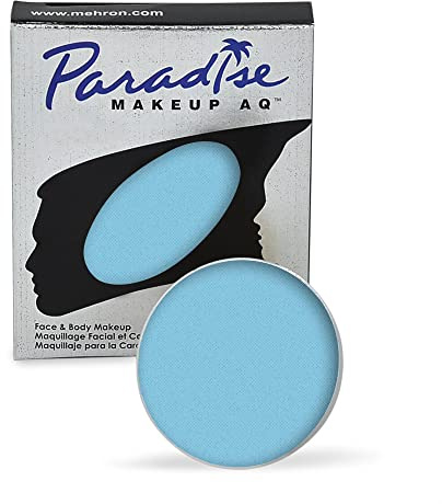 Mehron Makeup Paradise Makeup AQ Refill Size | Stage & Screen Performance, Face & Body Painting, Beauty, Cosplay, and Halloween | Water Activated Face Paint, Body Paint .25 oz (7 ml) (Light Blue)