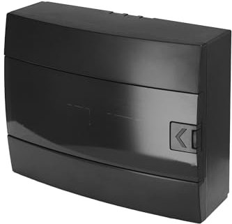 Caja de Distribución de Superficie 1 Fila para 12 Módulos 110x285x223 mm IP40 - Cuadro Electrico en ABS Negro - Armario de Distribución para Instalaciones Interiores - Horoz Electric