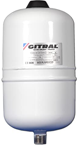 GITRAL Vase d'expansion à membrane fixe HYDROCHAUD pour eau sanitaire 5 litres pression maxi service 10 bars Réf HY5