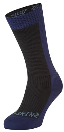 Sealskinz Calzino impermeabile a fredo, lunghezza media, Unisex - Adulto, Calzini da escursionismo, 11100064004140, Nero/Navy Blu, XL