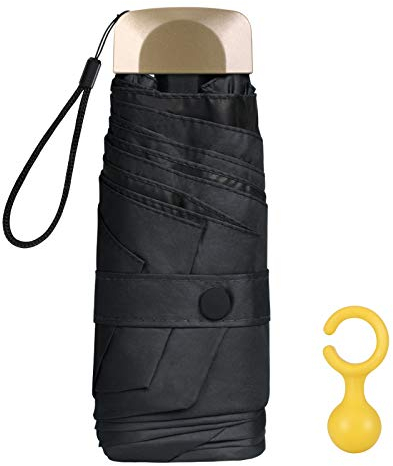 Vicloon Mini Parapluie Pliant, pour Voyage, 210g Ultra léger Poche, Manuel Compact Résistant au Vent, Mixte, pour Activités de Plein Air, Taille pliée 18,5 cm