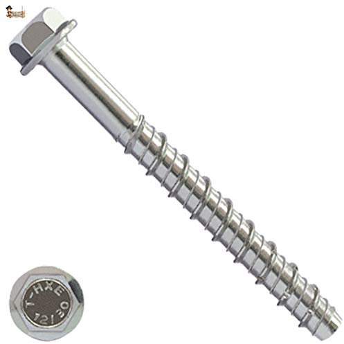 BricoLoco Tornillo anclaje para fijación directo en hormigón. No requiere taco. Autorroscante. Cabeza hexagonal. Acero inoxidable 316. (2, 8x140)