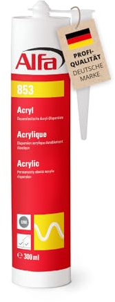 1x Alfa Acryl-Dichtstoff 310 ml weiß Profi-Qualität universelle Anwendung, Profi-Qualität, Maler-Acryl, witterungsbeständig, geruchlos, lösemittelfrei, stark haftend