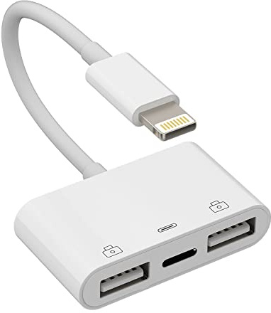 Apple Certified Lightning Male to USB Female Adapter OTG and Charger Cable for iPhone 11 12 mini max pro xs xr x se 7 8plus Ipad air A Camera Memory Stick Flash Drive Cord Converter Charging Splitter